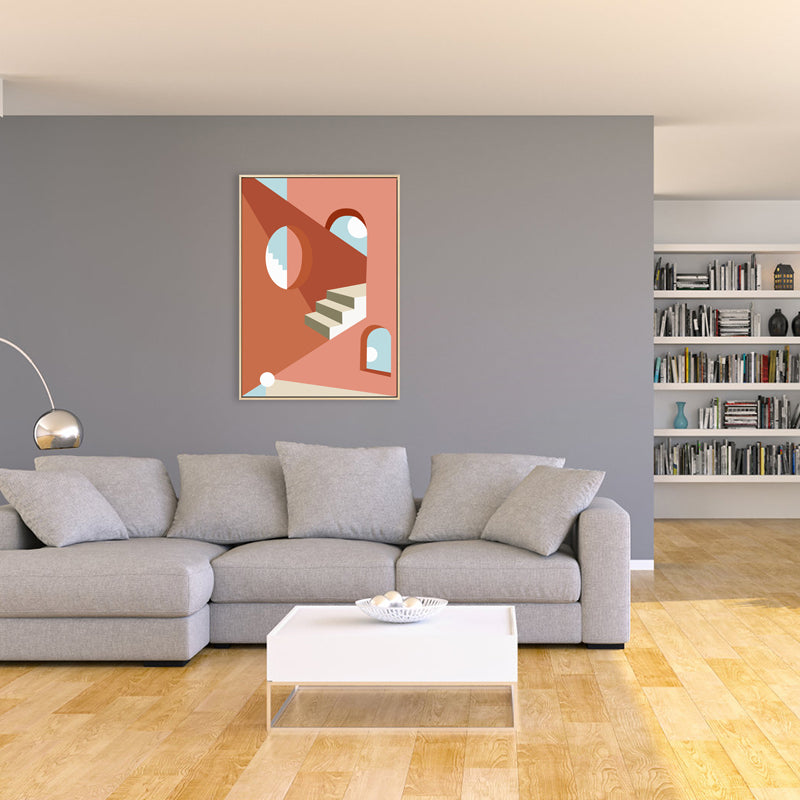 Vivolux | Nordic Style Innen Treppenmalerei in sanften Farben Texturiertes Canvas für das Esszimmer