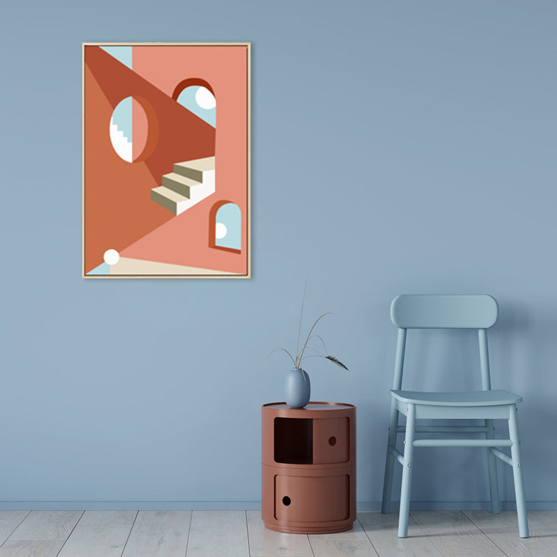 Vivolux | Nordic Style Innen Treppenmalerei in sanften Farben Texturiertes Canvas für das Esszimmer
