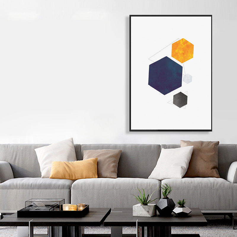 Vivolux | Texturiertes modernes Hexagon-Muster Kunst zeitgenössischer Stil Leinwandmalerei, mehrere Größen
