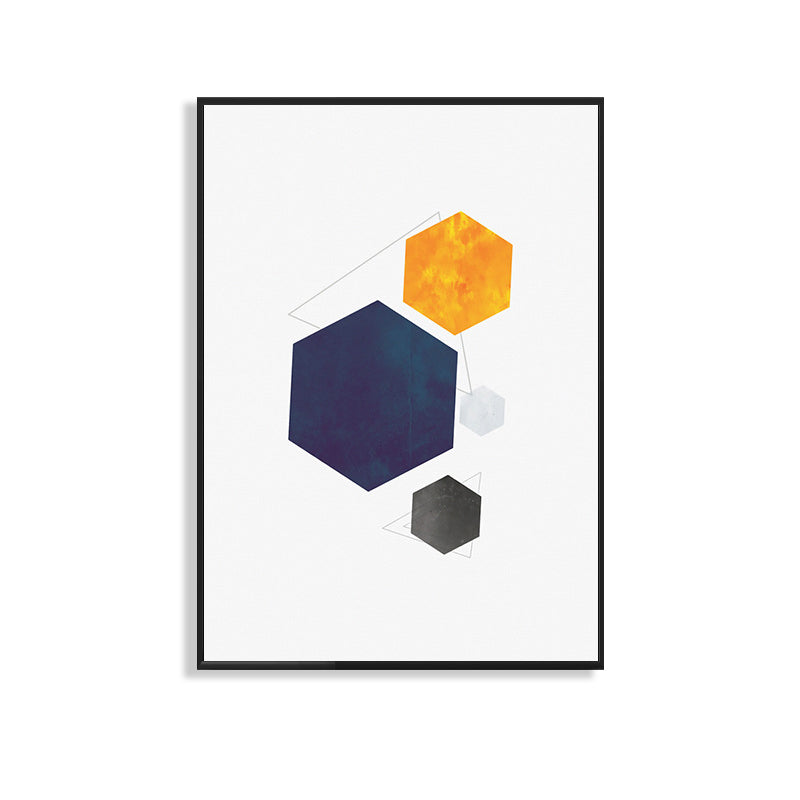 Vivolux | Texturiertes modernes Hexagon-Muster Kunst zeitgenössischer Stil Leinwandmalerei, mehrere Größen