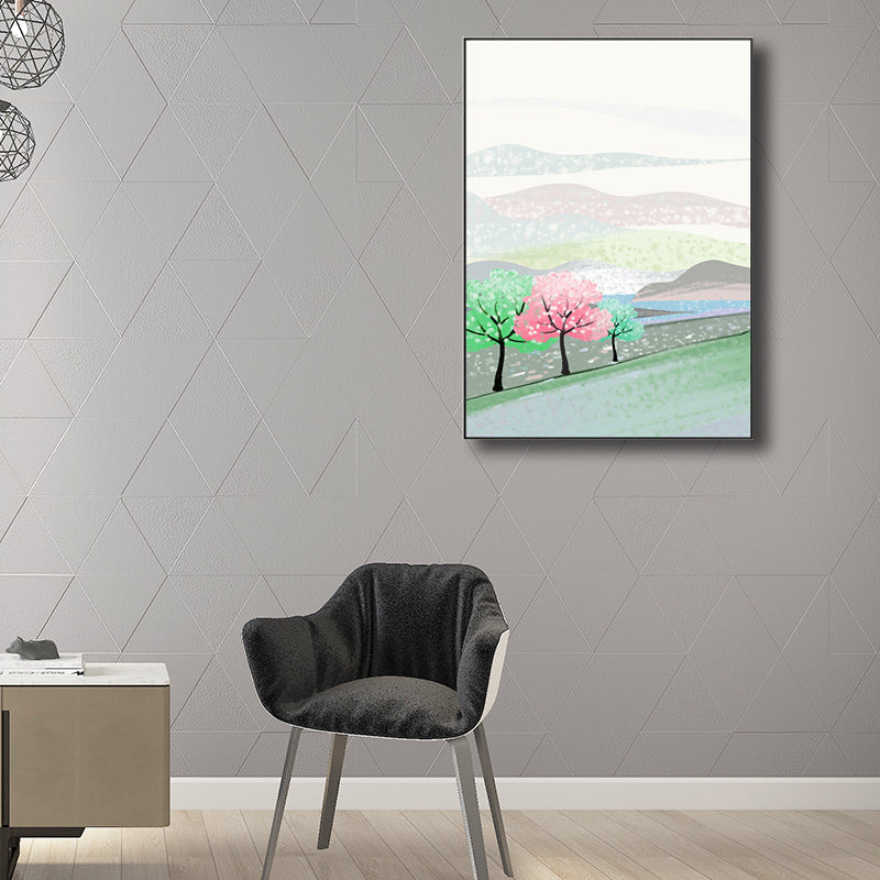 Vivolux | Ruhige natürliche Landschaftsmalerei Pastellfarben Leinwand Wandkunst texturiert, mehrere Größen