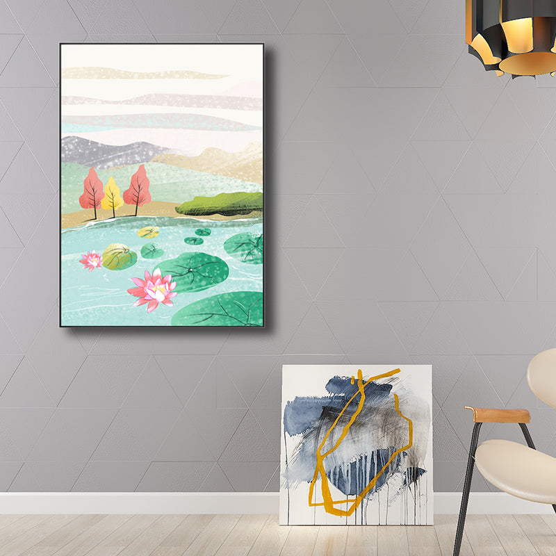 Vivolux | Ruhige natürliche Landschaftsmalerei Pastellfarben Leinwand Wandkunst texturiert, mehrere Größen