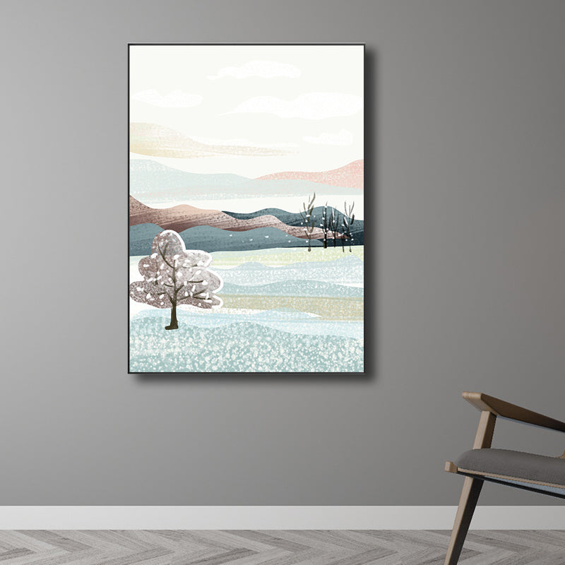 Vivolux | Ruhige natürliche Landschaftsmalerei Pastellfarben Leinwand Wandkunst texturiert, mehrere Größen