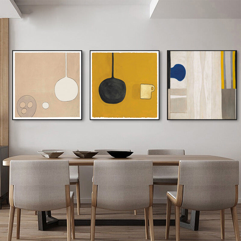 Vivolux | Nordic Style Geschirr Malerei Pastell Farbe Texturiertes Wand Kunst Dekor für Spielzimmer