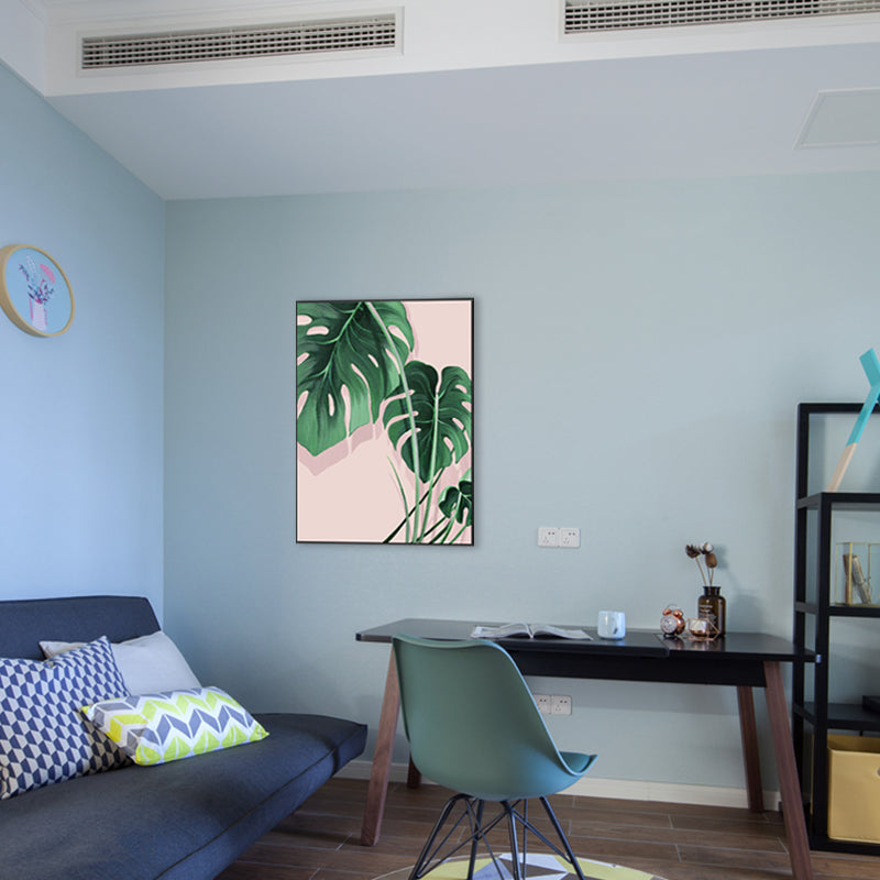 Vivolux | Pastellfarbe Blätter Malerei Moderne Stil Texturierte Wandkunst Dekor für Mädchenzimmer