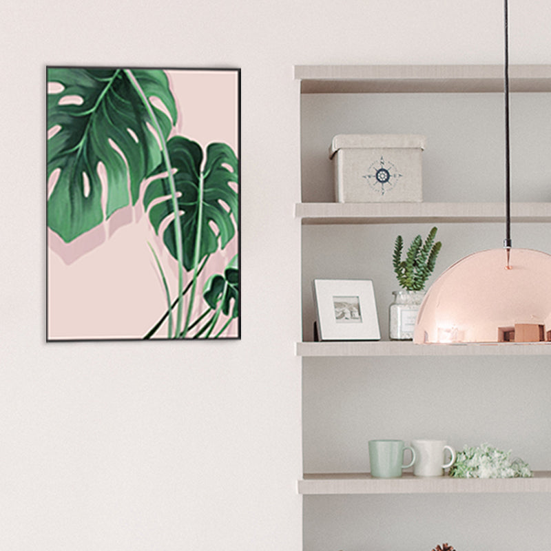 Vivolux | Pastellfarbe Blätter Malerei Moderne Stil Texturierte Wandkunst Dekor für Mädchenzimmer