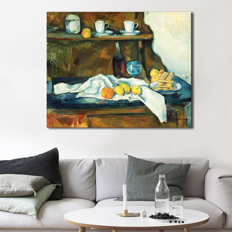 Vivolux | Pastellfarbige verstreute Früchte Malerei Strukturierte Kunstdruck für Schlafzimmer, mehrere Größen