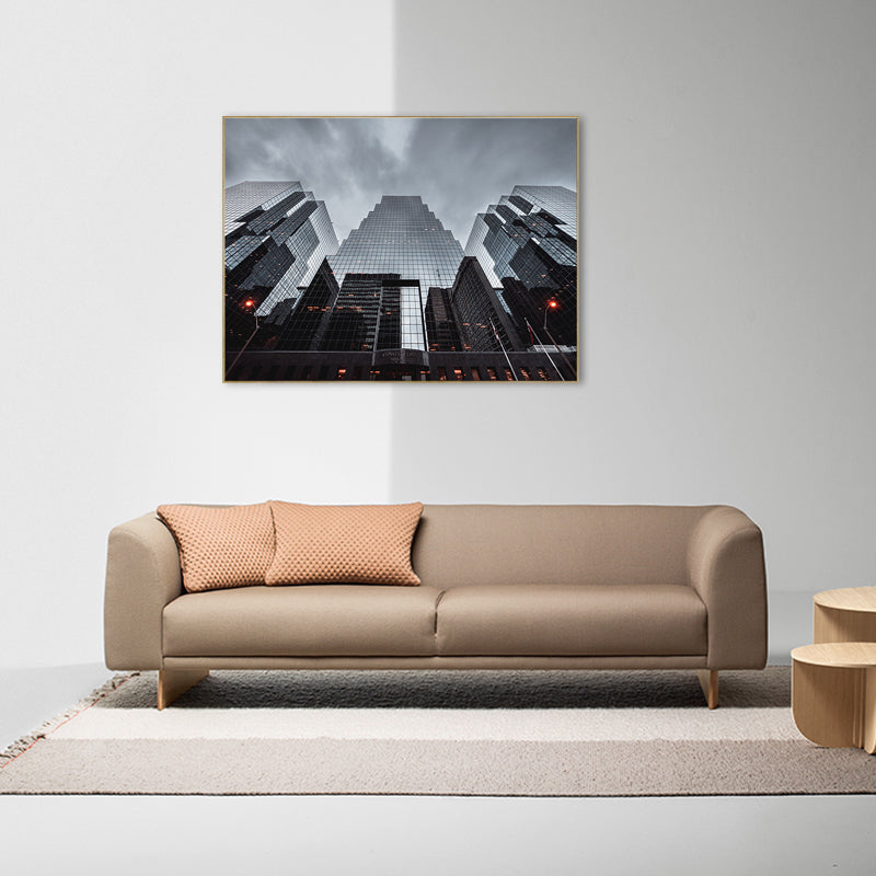 Vivolux | Pastellfarbe Moderne Stil Kunst Hohe Architektur Leinwand für die Küche, Mehrere Größen