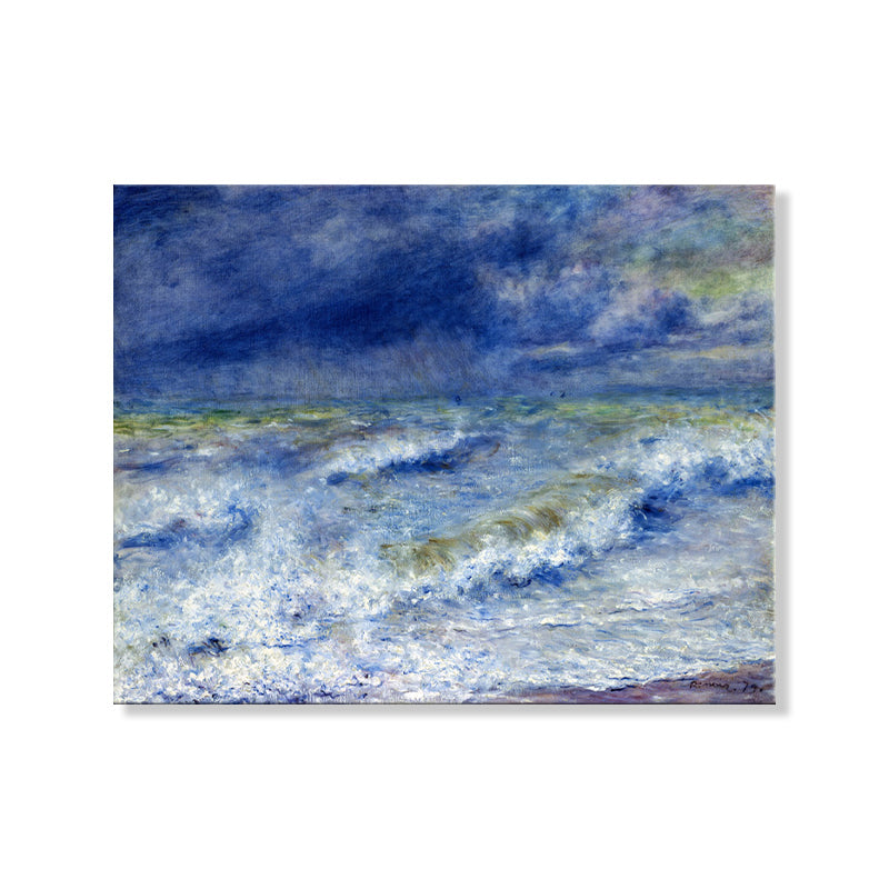 Vivolux | Ozean Landschaft Leinwand im blauen Impressionismus Stil Wandkunst Dekor für Esszimmer