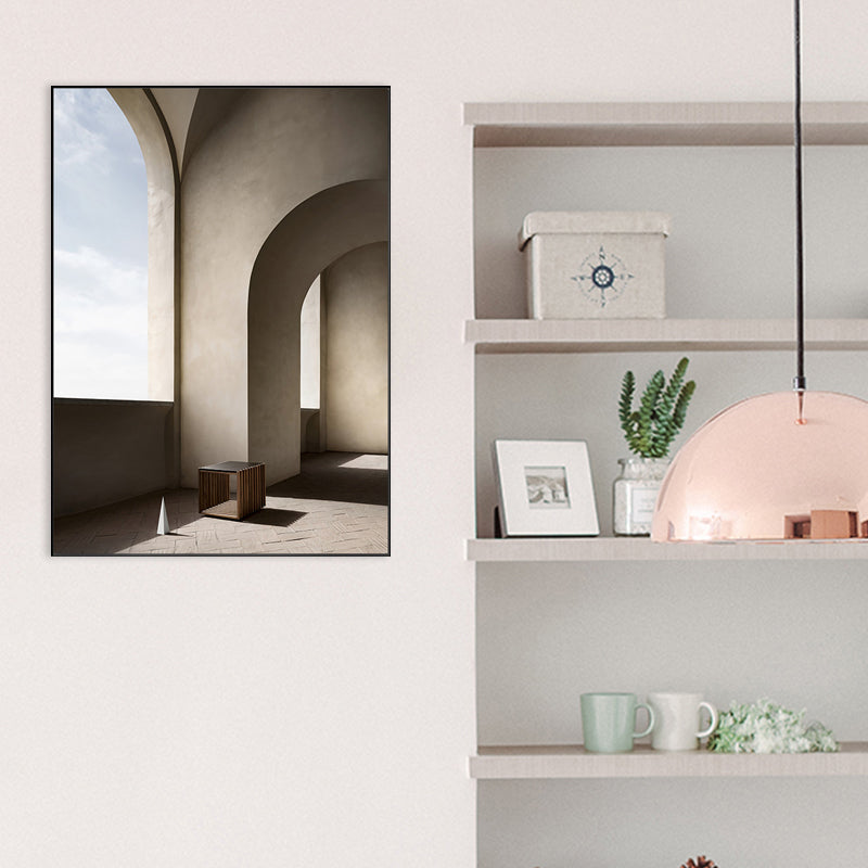 Vivolux | Textured Arched Door Scenery Painting Modern Style Canvas Wall Art, Multiple Sizes