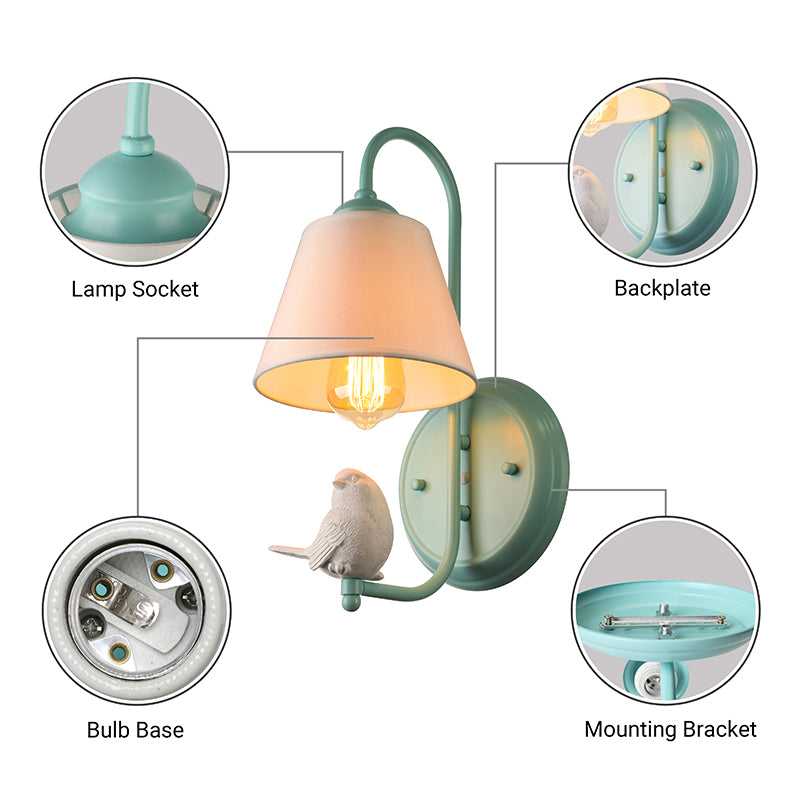 Vivolux | Tapered Shade Wandlamp met Pigeon Deco 1 Hoofdmateriaal Moderne Stijl Wandlamp