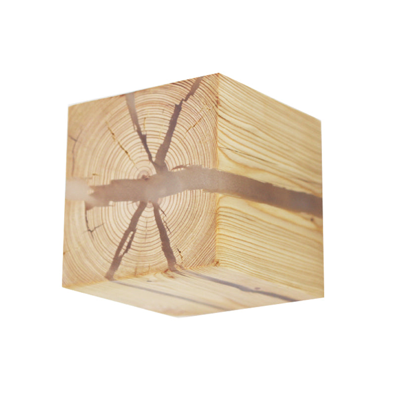 Vivolux | Rustikale Stil Rissige Würfel Wandlampe Holz Wandleuchte für Kinderzimmer Stillzimmer