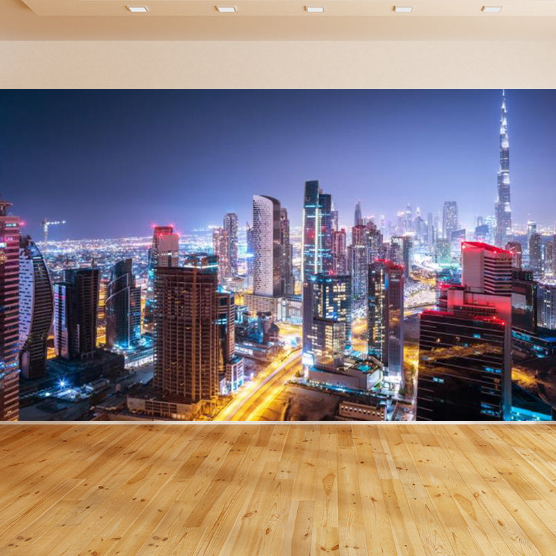 Vivolux | Urban Cityscape Muurbehang Donkere Kleur Vochtbestendig Wanddecoratie für Zimmer