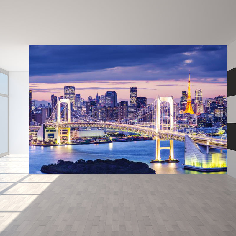 Vivolux | Urban Cityscape Muurbehang Donkere Kleur Vochtbestendig Wanddecoratie für Zimmer