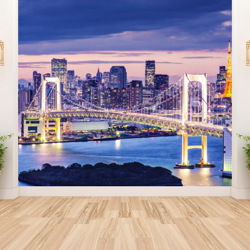 Vivolux | Urban Cityscape Muurbehang Donkere Kleur Vochtbestendig Wanddecoratie für Zimmer