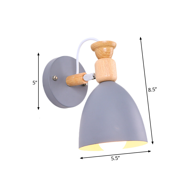 Vivolux | Nordic Stijlvolle Koepel Wandlamp Draaibaar Metaal Één Gloeilamp Ondertoon Wandlamp voor Kleuterschool