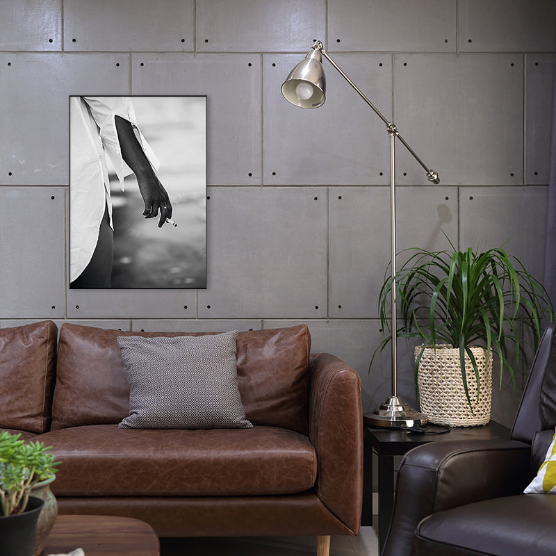 Vivolux | Rauchen Nahaufnahme Landschaft Malerei Schwarze Leinwand Wandkunst Druck Texturiert, Mehrere Größen