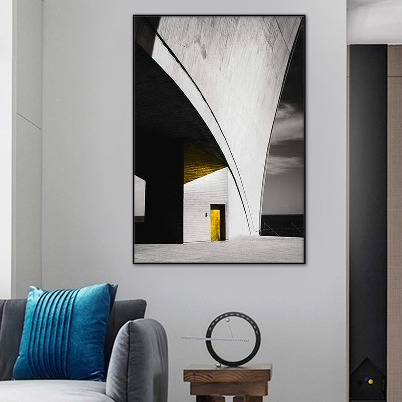 Vivolux | Pastellfarbe Neu Gebäude Leinwand Vintage Stil Texturiertes Wanddekor für Wohnzimmer