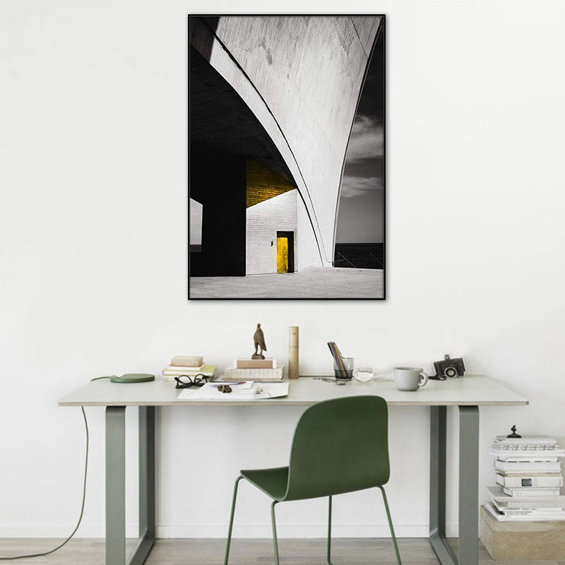 Vivolux | Pastellfarbe Neu Gebäude Leinwand Vintage Stil Texturiertes Wanddekor für Wohnzimmer