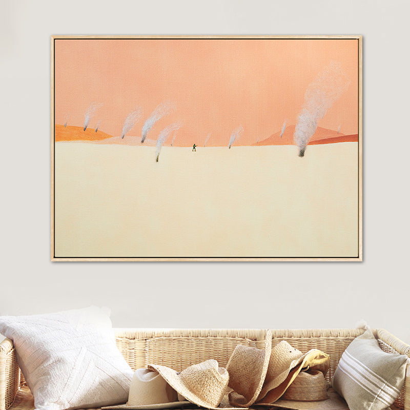 Vivolux | Vast Snow Land Malerei Leinwand Kinderzimmer Landschaft Wandkunst Dekor in Pastellfarbe