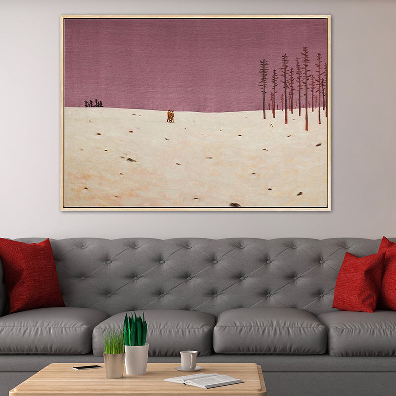 Vivolux | Vast Snow Land Malerei Leinwand Kinderzimmer Landschaft Wandkunst Dekor in Pastellfarbe