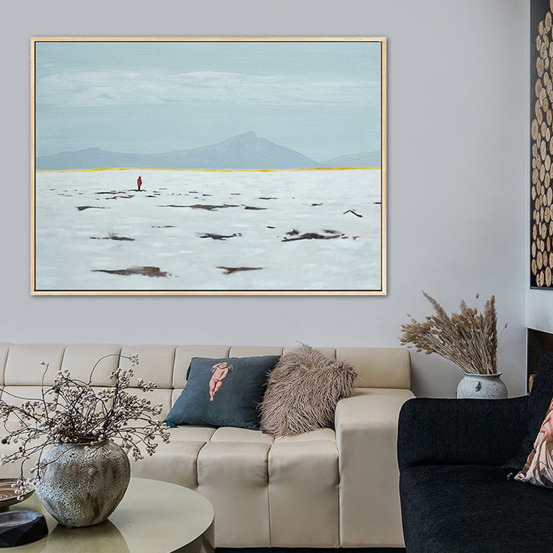 Vivolux | Vast Snow Land Malerei Leinwand Kinderzimmer Landschaft Wandkunst Dekor in Pastellfarbe