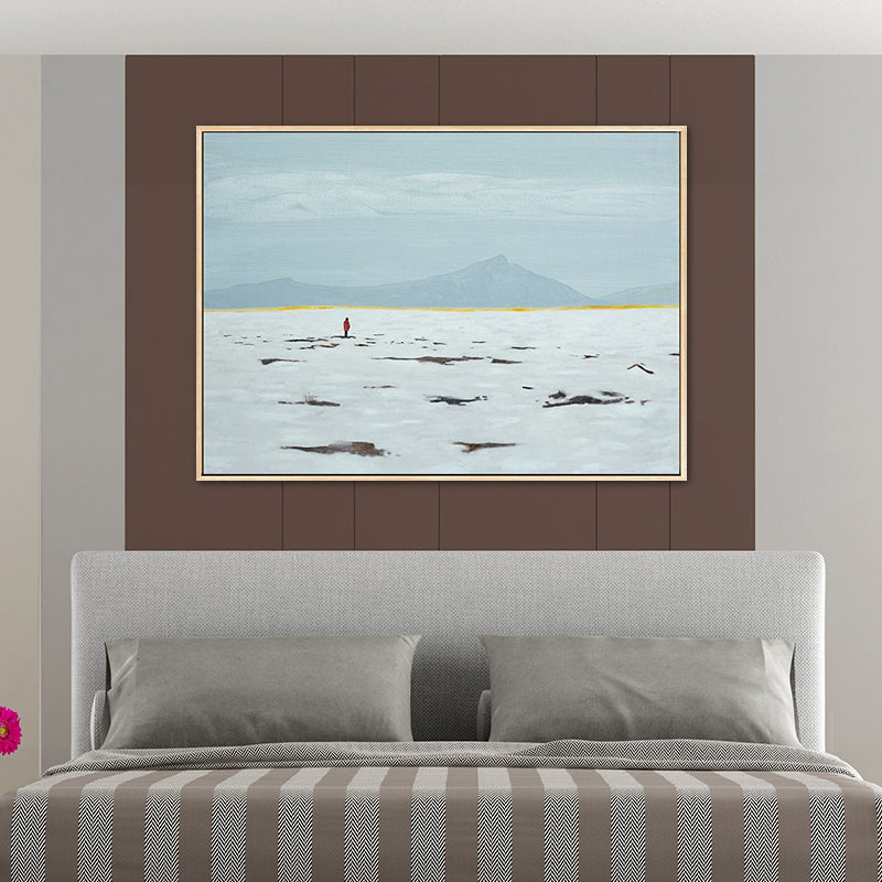 Vivolux | Vast Snow Land Malerei Leinwand Kinderzimmer Landschaft Wandkunst Dekor in Pastellfarbe