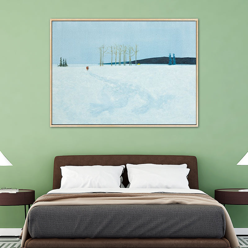 Vivolux | Vast Snow Land Malerei Leinwand Kinderzimmer Landschaft Wandkunst Dekor in Pastellfarbe