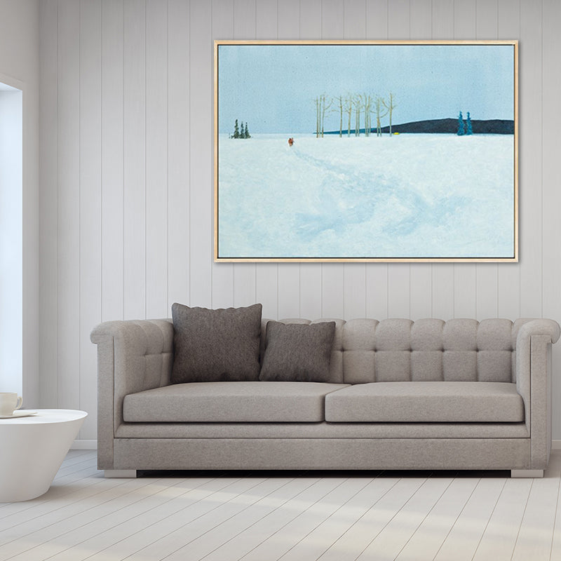 Vivolux | Vast Snow Land Malerei Leinwand Kinderzimmer Landschaft Wandkunst Dekor in Pastellfarbe