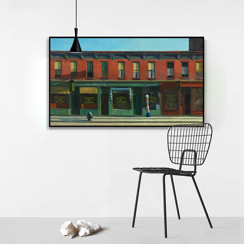 Vivolux | Reihenhaus Ölmalerei Kunstdruck Zeitgenössische Kunst Leinwand Wanddekoration, Mehrere Größenoptionen
