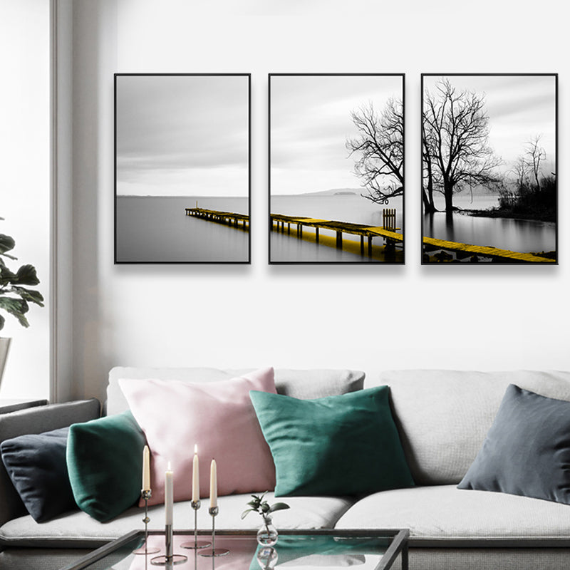 Vivolux | Zachte Kleuren Natuurlandschap Schilderij Multi-Piece Kunstprint voor Slaapkamer, Set van Drie