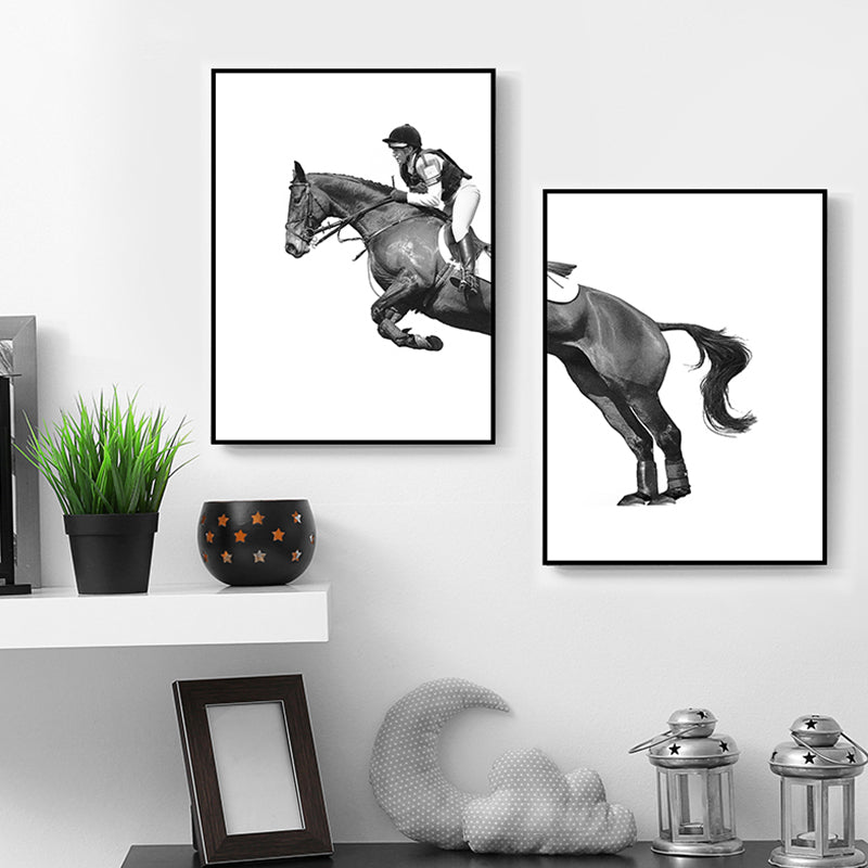 Vivolux | Paardrijden Vrouw Canvas Textuur Hedendaags Huis Interieur Muurkunst Decor