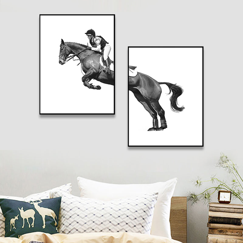 Vivolux | Paardrijden Vrouw Canvas Textuur Hedendaags Huis Interieur Muurkunst Decor