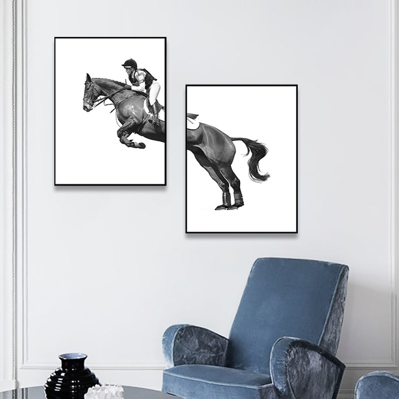 Vivolux | Paardrijden Vrouw Canvas Textuur Hedendaags Huis Interieur Muurkunst Decor