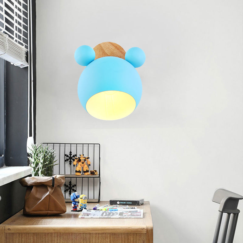 Vivolux | Nordic Style Globe Wandleuchte Holz & Metall 1 Lampe Wandleuchte für Restaurant Flur