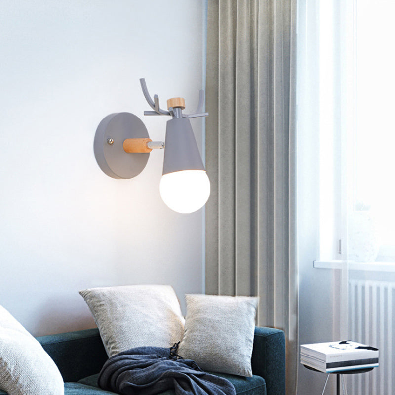 Vivolux | Nordic IJsconus Wandlamp met Hertenhoorns Metaal 1 Kop Sconcelamp voor Eetkamer