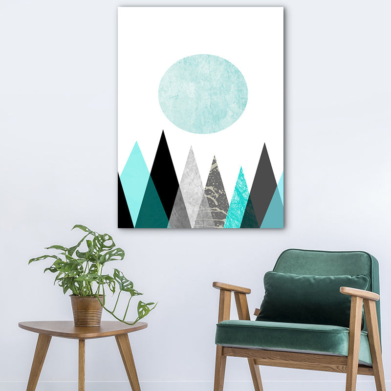 Vivolux | Pastellfarbene Nordische Eingewickelte Leinwand Morgen Berge Wandkunst Dekor für Wohnzimmer