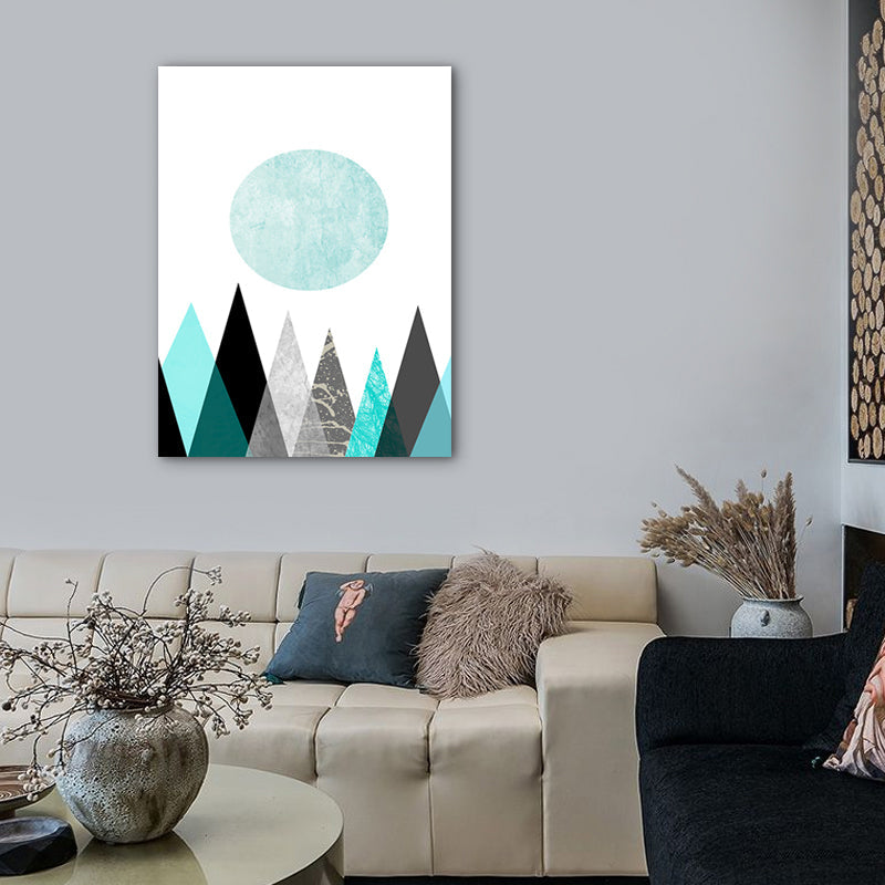 Vivolux | Pastellfarbene Nordische Eingewickelte Leinwand Morgen Berge Wandkunst Dekor für Wohnzimmer