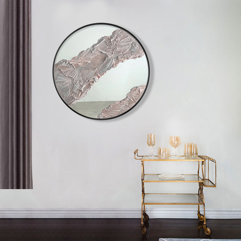 Vivolux | Pastellfarbener abstrakter Leinwandtexturiert skandinavischer Stil Mädchen Schlafzimmer Wandkunst Druck