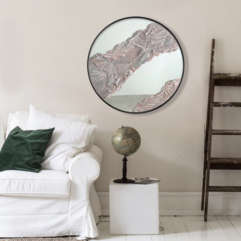 Vivolux | Pastellfarbener abstrakter Leinwandtexturiert skandinavischer Stil Mädchen Schlafzimmer Wandkunst Druck