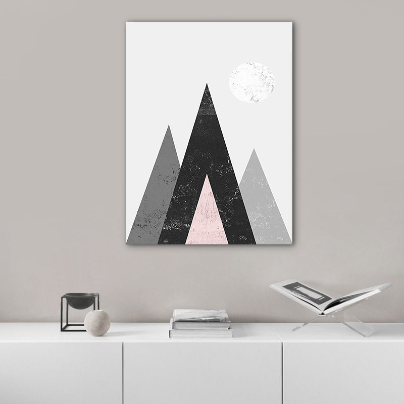 Vivolux | Rolling Mountains Wanddeko Pastellfarben Skandinavischer Stil Leinwand für Esszimmer