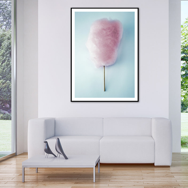 Vivolux | Zuckerwatte Wandkunst Pink Moderner Leinwanddruck für das Mädchenzimmer, Verschiedene Größen