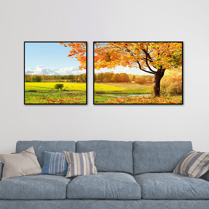 Vivolux | Schöner pastoraler Landschaft Kunstdruck Schlafzimmer Natur Szenerie Wanddekoration in kräftigen Farben