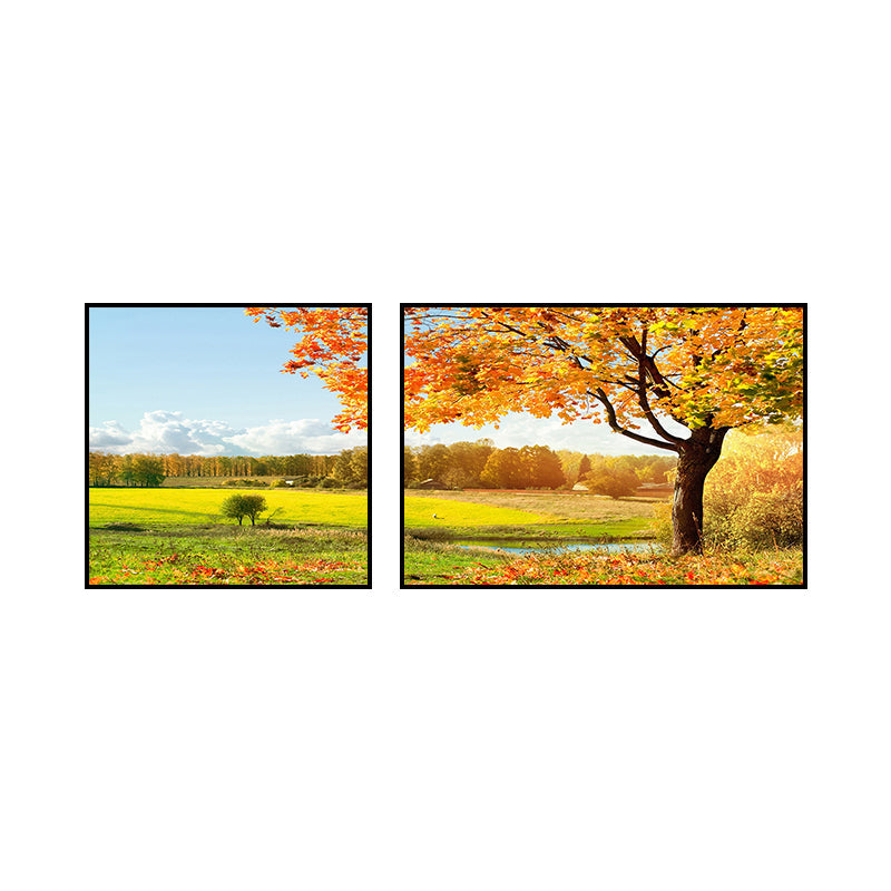 Vivolux | Schöner pastoraler Landschaft Kunstdruck Schlafzimmer Natur Szenerie Wanddekoration in kräftigen Farben