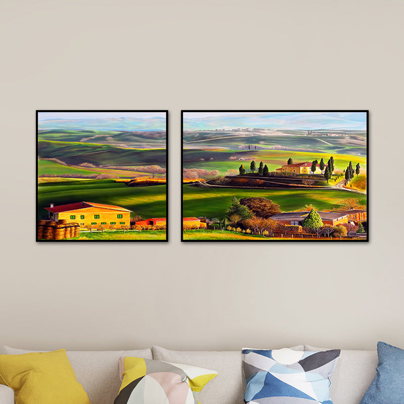 Vivolux | Schöner pastoraler Landschaft Kunstdruck Schlafzimmer Natur Szenerie Wanddekoration in kräftigen Farben