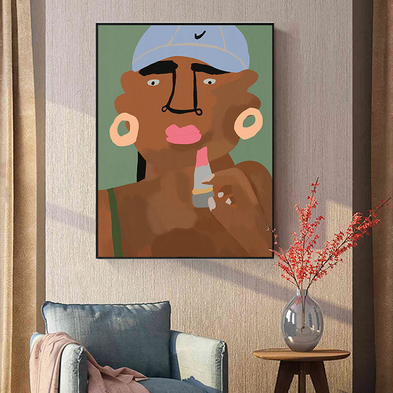 Vivolux | Nordic Cartoon Figur Leinwand für Schlafzimmer Illustriation Wanddeko, Mehrere Größen