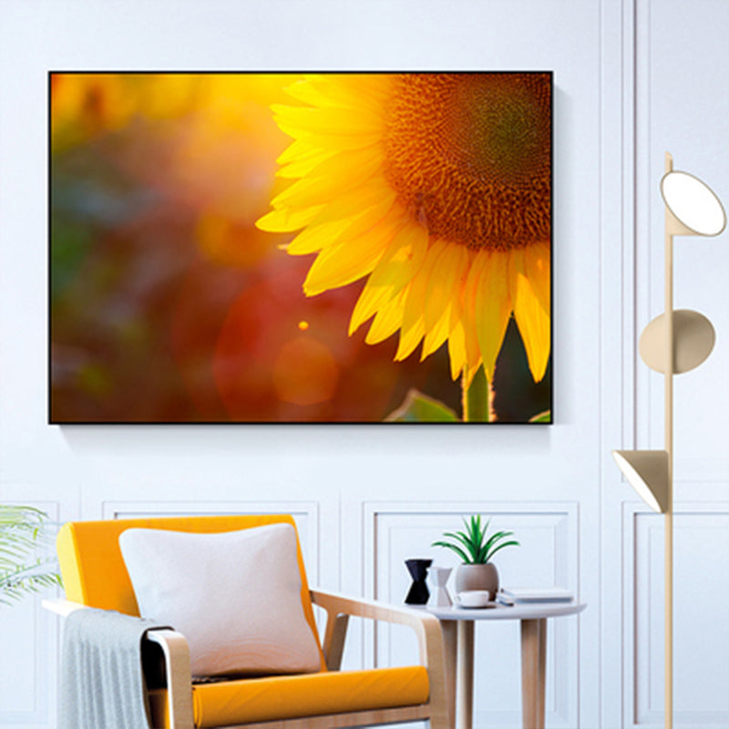 Vivolux | Texturiertes Sonnenblumen-Leinwandbild Moderne Wanddekoration für das Mädchenzimmer, mehrere Größen