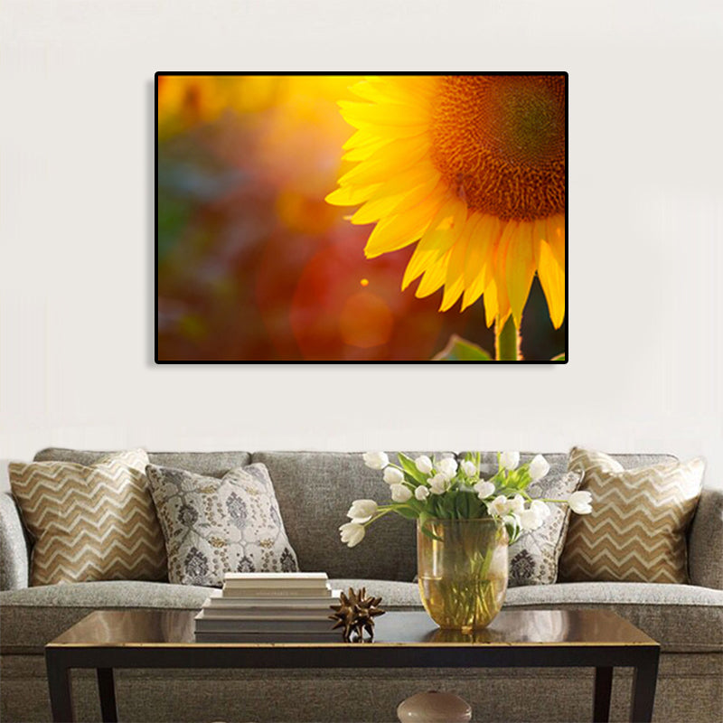 Vivolux | Texturiertes Sonnenblumen-Leinwandbild Moderne Wanddekoration für das Mädchenzimmer, mehrere Größen