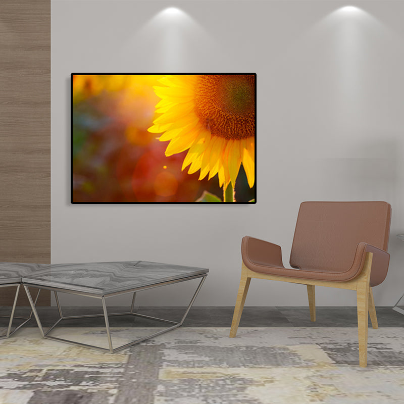 Vivolux | Texturiertes Sonnenblumen-Leinwandbild Moderne Wanddekoration für das Mädchenzimmer, mehrere Größen