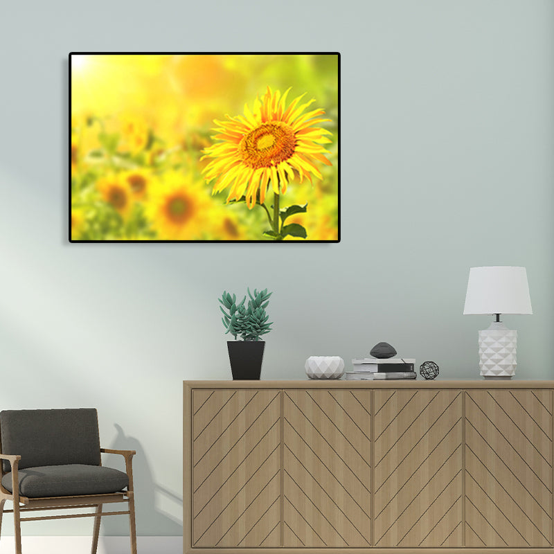 Vivolux | Texturiertes Sonnenblumen-Leinwandbild Moderne Wanddekoration für das Mädchenzimmer, mehrere Größen